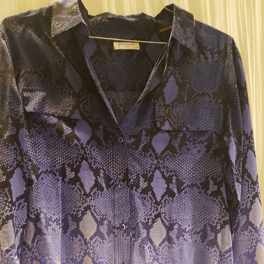 Long sleeve button down ombre animal print shirt